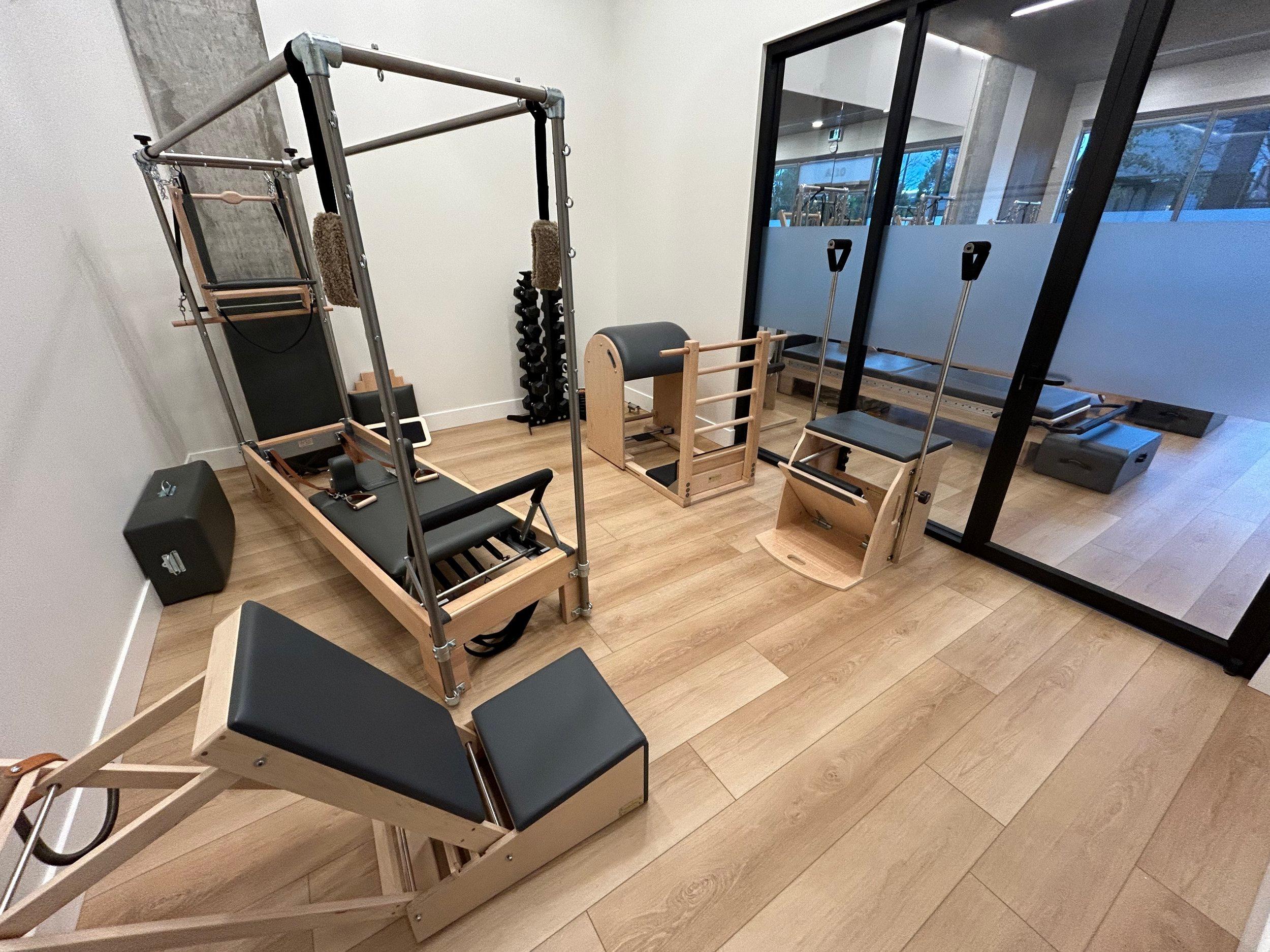Close-up of pilates equipment